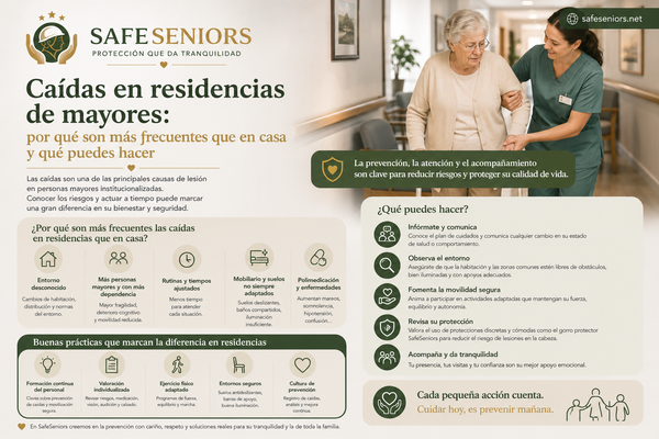 Caídas en residencias de mayores: por qué son más frecuentes que en casa y qué puedes hacer