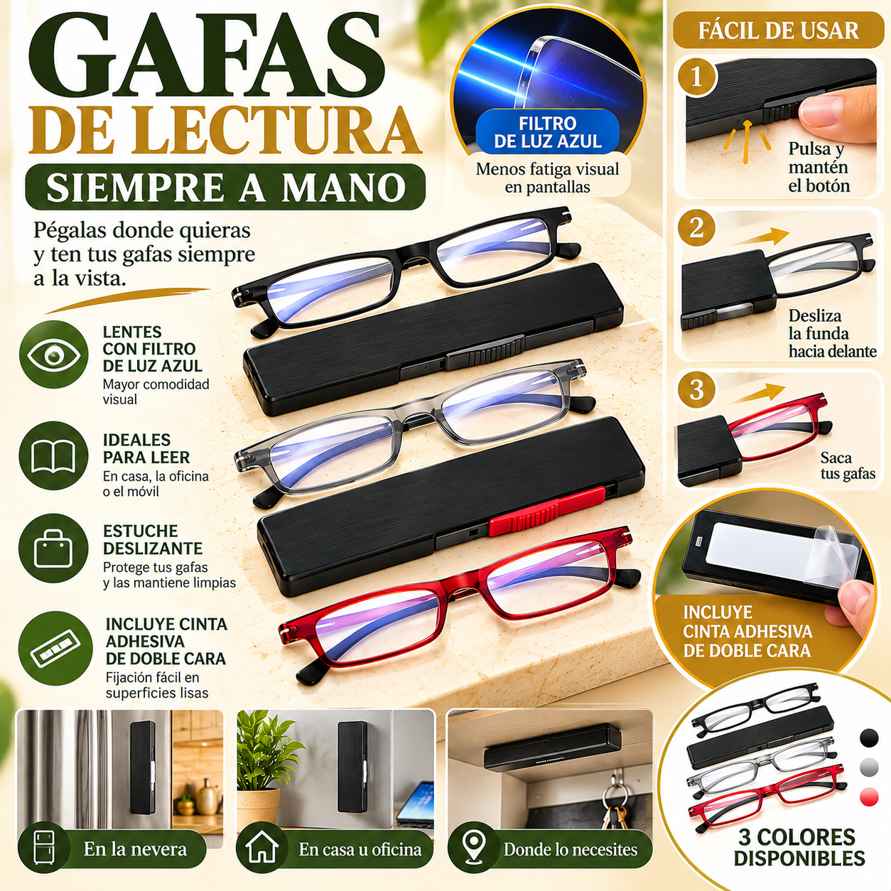 Gafas de Lectura con diferentes graduaciones y Filtro de Luz Azul   · SafeSeniors™